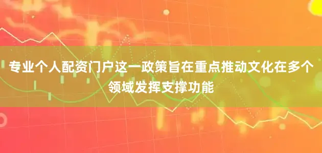专业个人配资门户这一政策旨在重点推动文化在多个领域发挥支撑功能